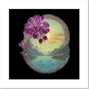 Orchid Wildflower Bloom Flora Gift River Mountains Posters and Art